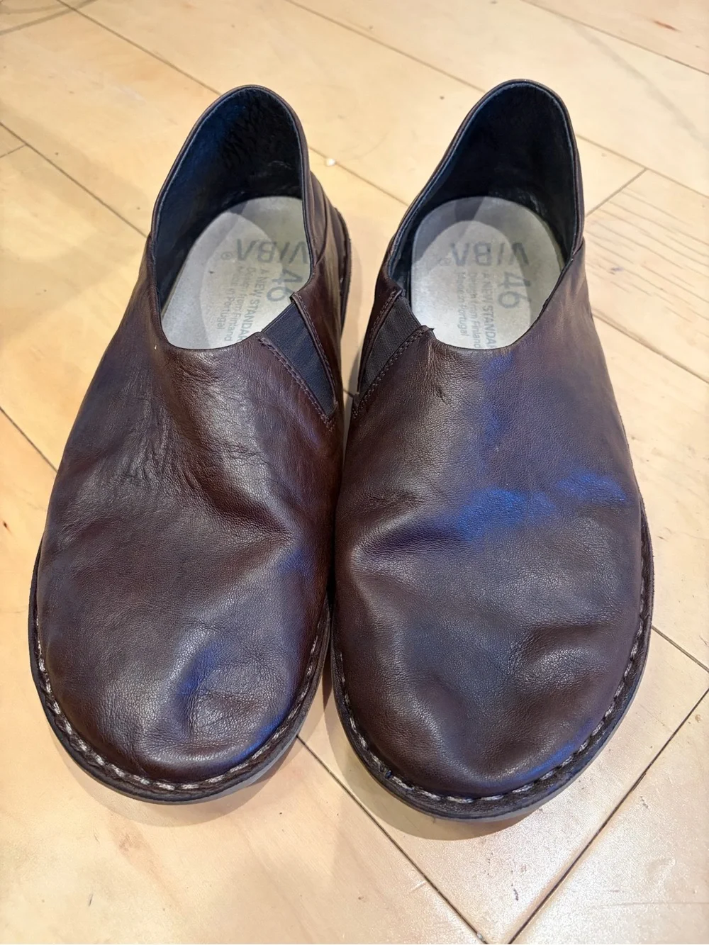VIBAe ZUMA Leather Ergonomic Slip-On Shoes Brown EU 46 / US Men’s 12–12.5